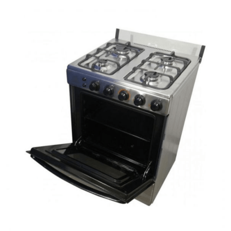 Nasco 4 Burner 60cm×60cm Gas Cooker w/ Grill|  Auto Ignition, Stainless Steel [LME60I]
