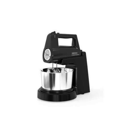 Midea 400W Stand Mixer| 2L Stainless Steel Rotating Bowl, 5-Speed Control w/ Turbo Function, Stainless Steel Double Whisk and Kneading Paddle for Mixing, Whipping and Kneading [HM0293A]