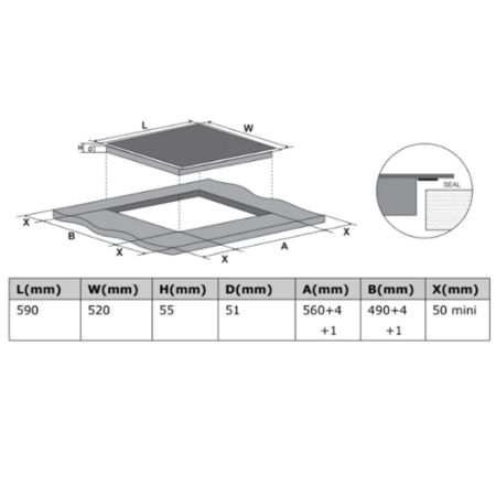 Midea 60cm 4 Burner Ceramic Electric Hob| Touch Control [MC-HF605]