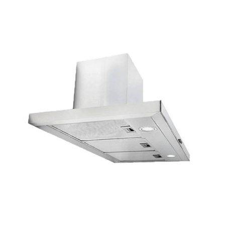 Midea 90cm Cooker Hood| Stainless Steel, Push Button, 3 Speeds, 2 LED Lights, Single Fan Motor with Suction from Centre [90M21]