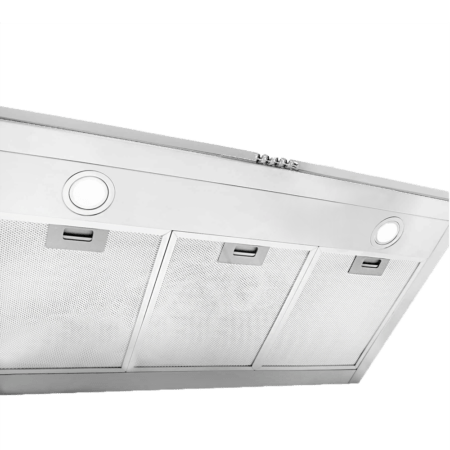 Midea 90cm Cooker Hood| Stainless Steel, Push Button, 3 Speeds, 2 LED Lights, Single Fan Motor with Suction from Centre [90M21]